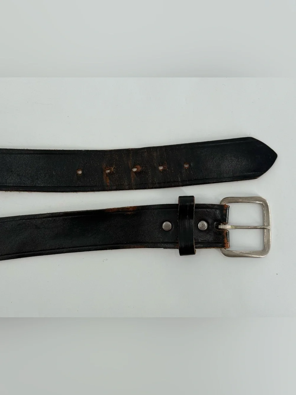 Vintage Workwear Casual Streetwear Black‎ Leather Belt 40